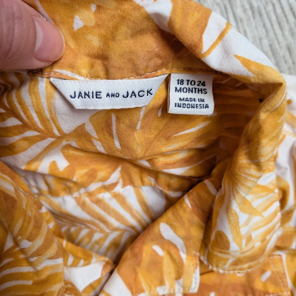 Janie And Jack The Palm Cabana Shirt And Swim Bottoms Size 18 - 24 Months